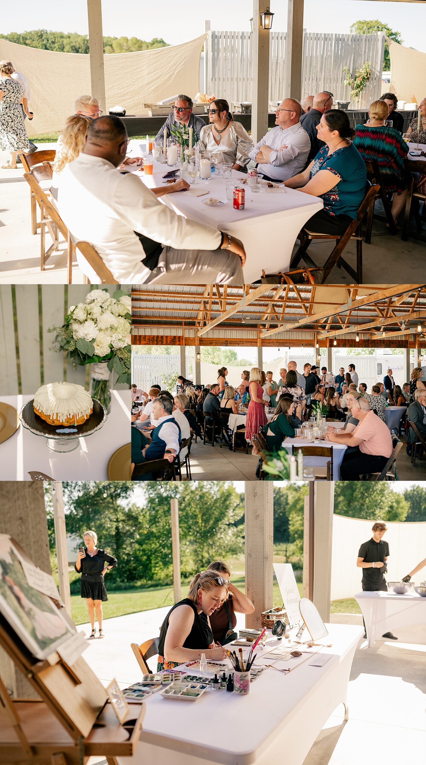guests enjoy an outdoor dinner for reception by Rule Creative Co
