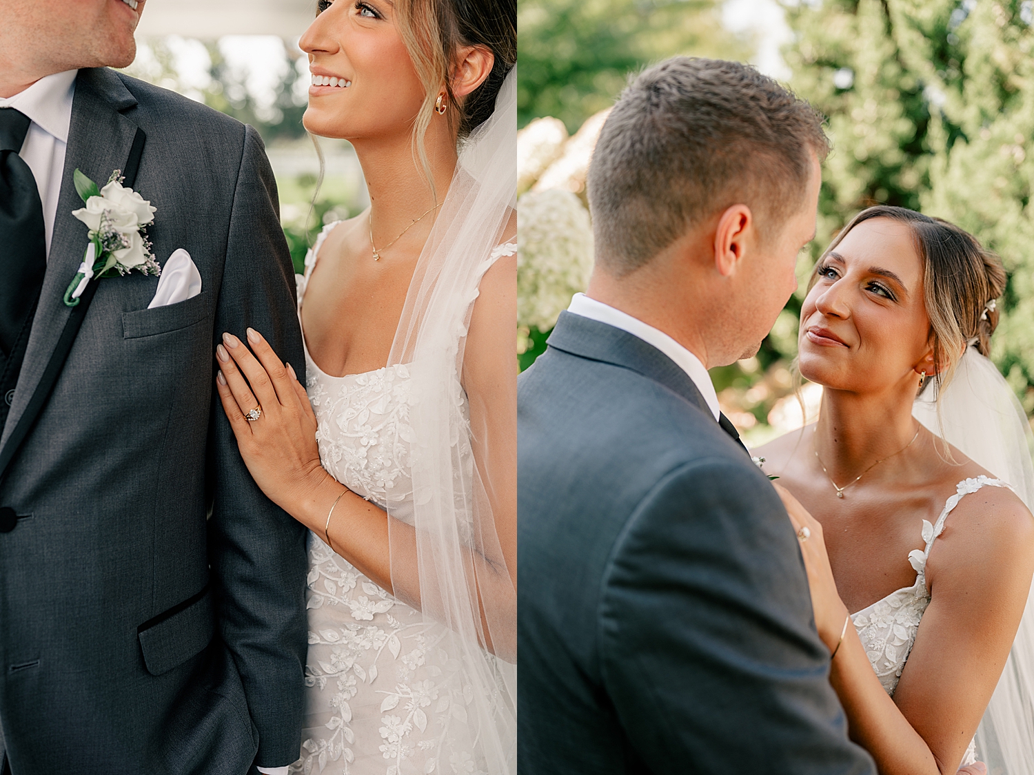 husband and wife share an embrace before ceremony by Rule Creative Co