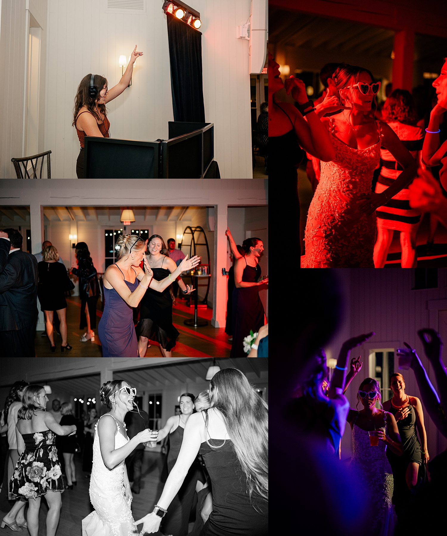 bride dances with heart sunglasses on at reception by Rule Creative Co