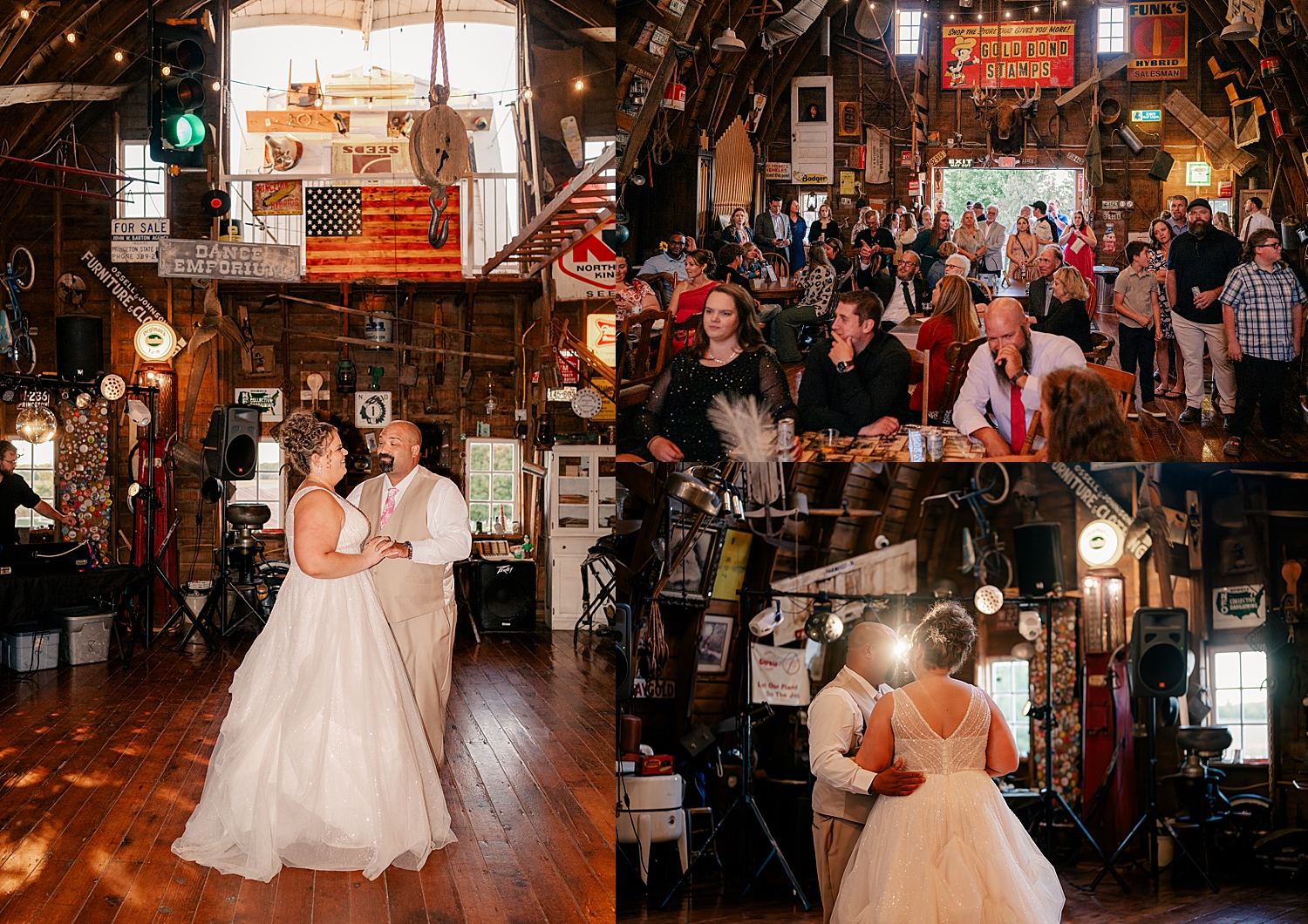 newlyweds dance in antique space by Rule Creative Co