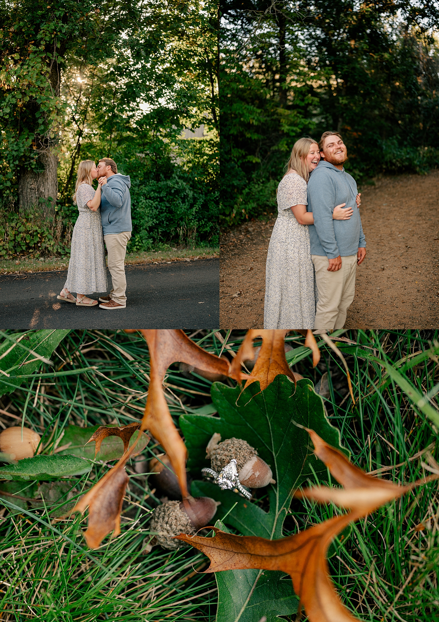 couple share a kiss outside during golden hour by Rule Creative Co