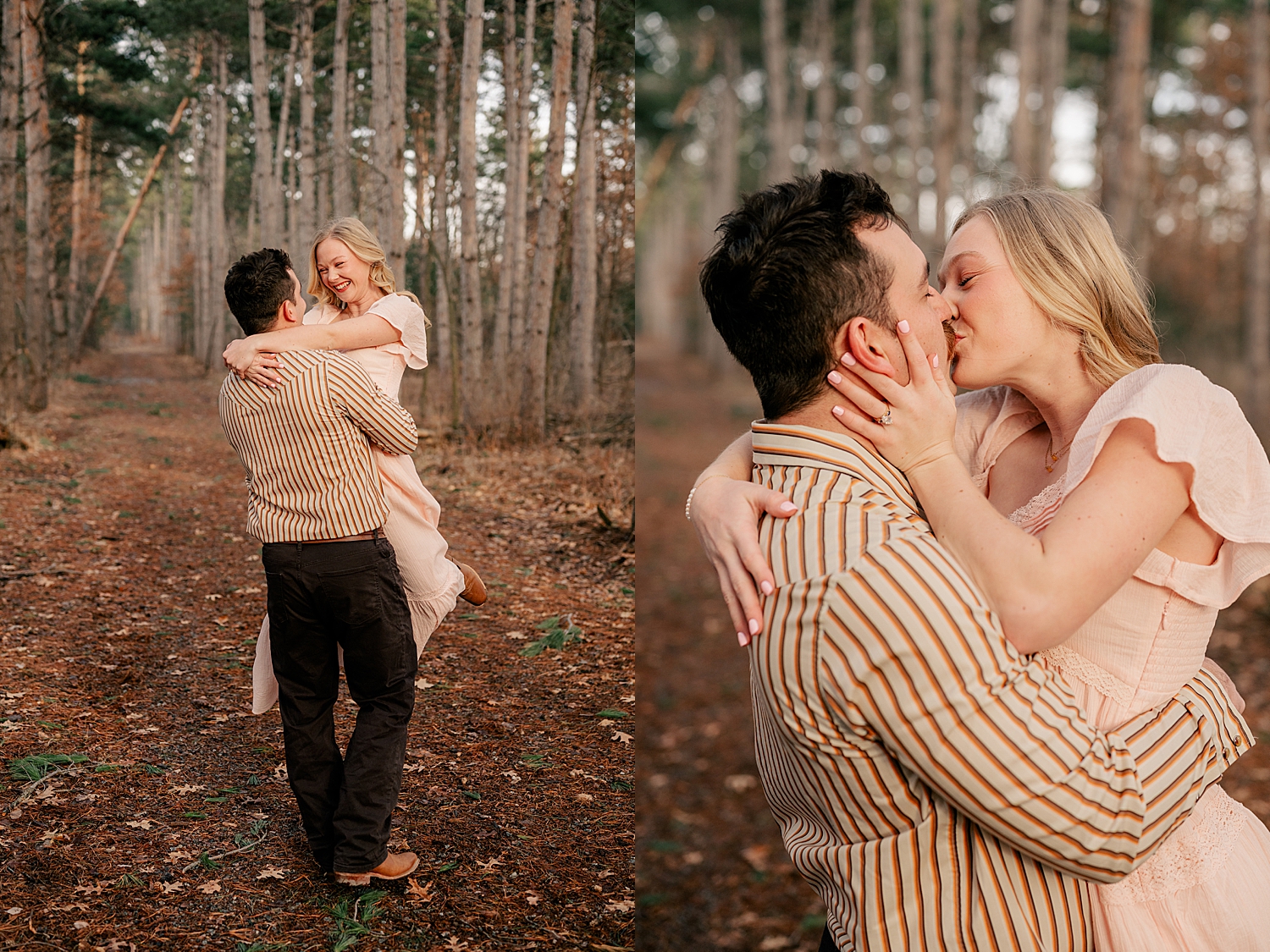 woman leans in to kiss her man in Bend in the River Regional Park by Rule Creative Co