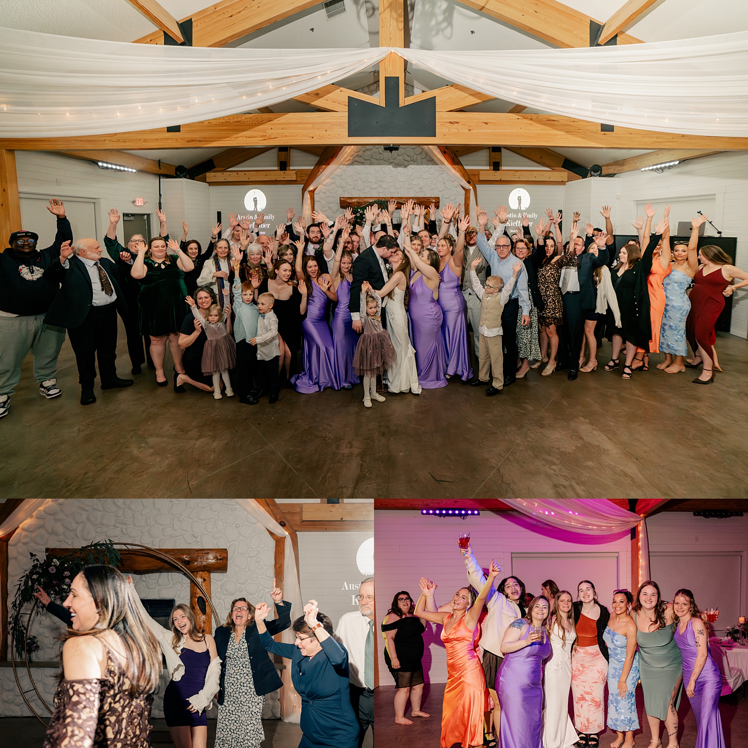 guests at reception on the dance floor for Minnesota Spring Wedding