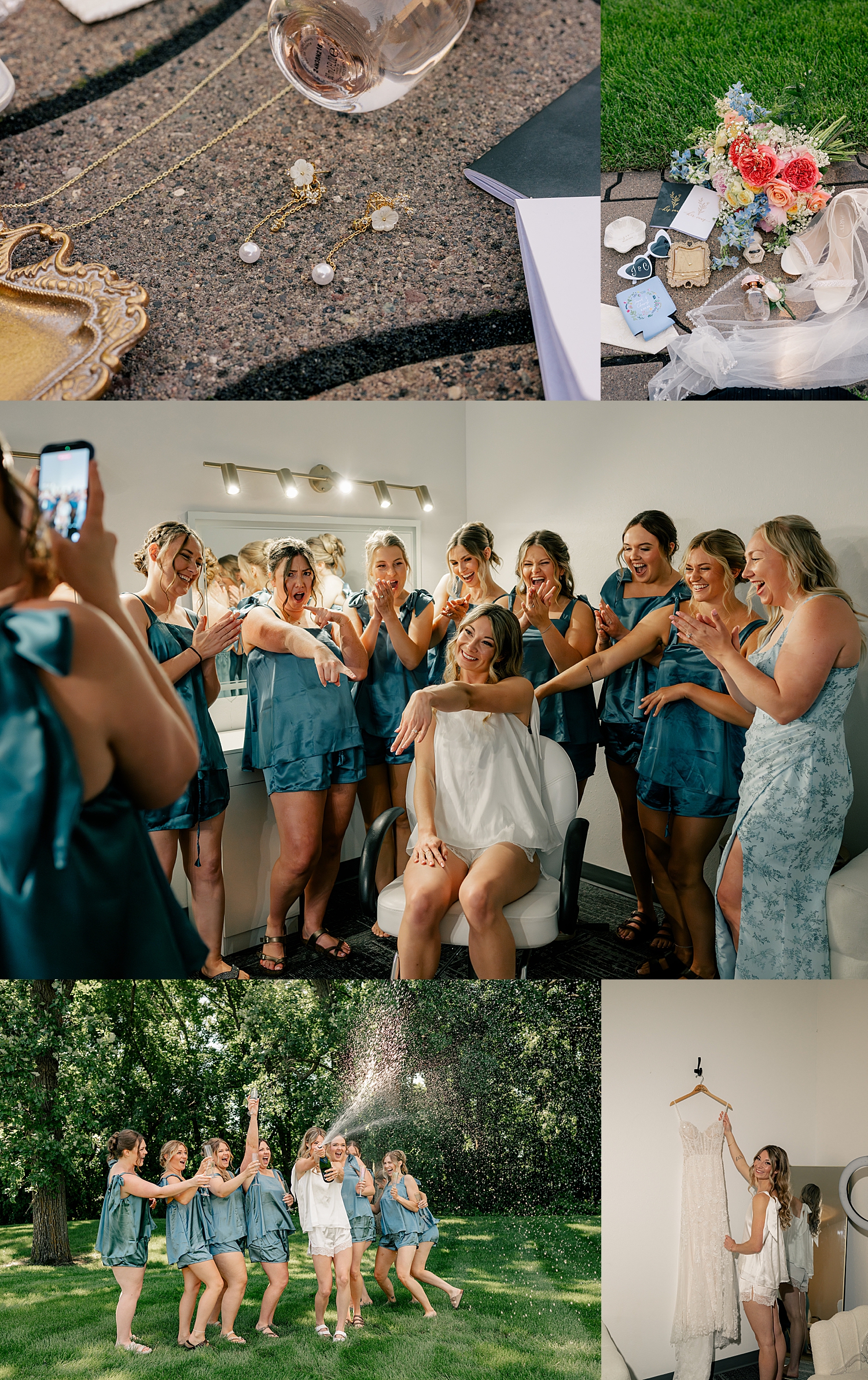 bride gets ready for her big day with friends at Shady's Sunset Bay 