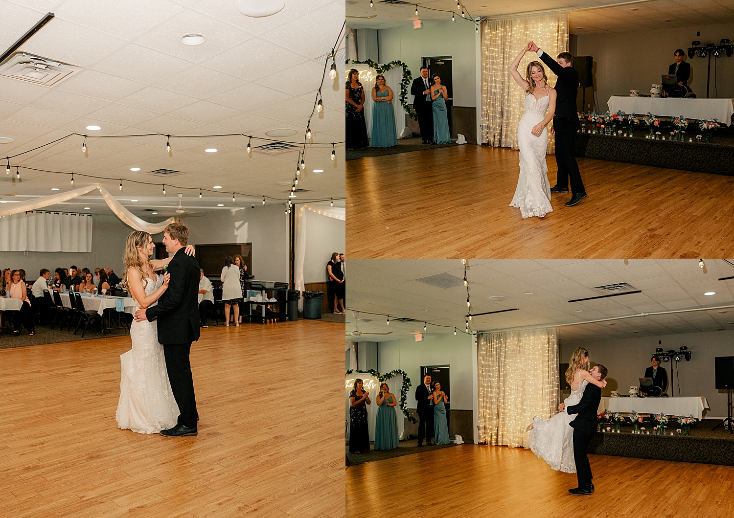 couple dance at indoor reception by Rule Creative Co