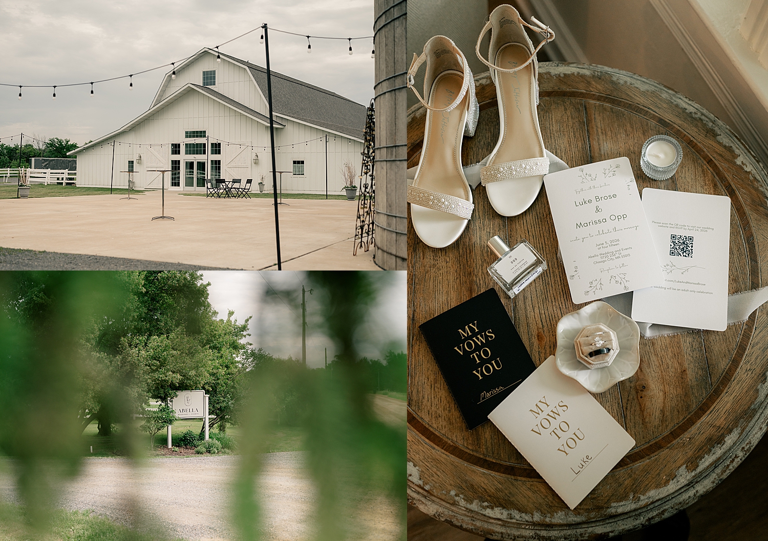 details set up around Abella Weddings and Events for big day