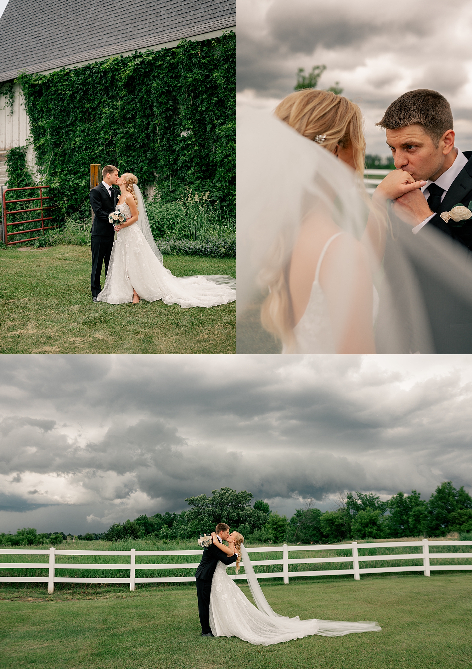 groom kisses his new wife's hand by Minnesota photographer