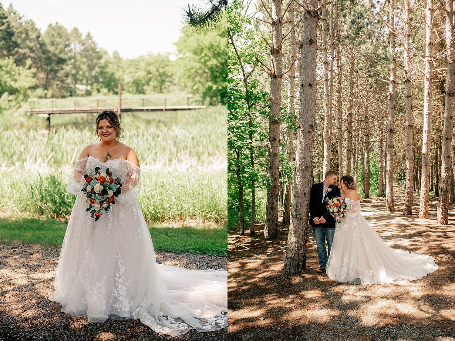 bride stands near big field by Rule Creative Co