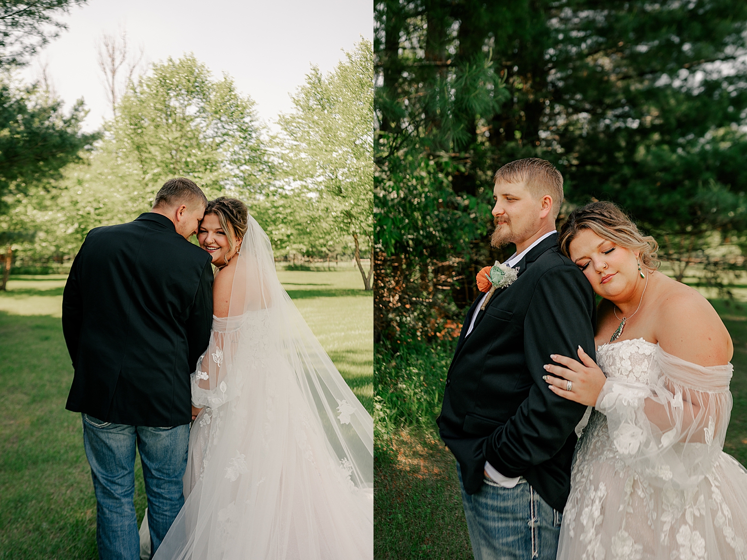 couple snuggles together before their ceremony by Minnesota photographer